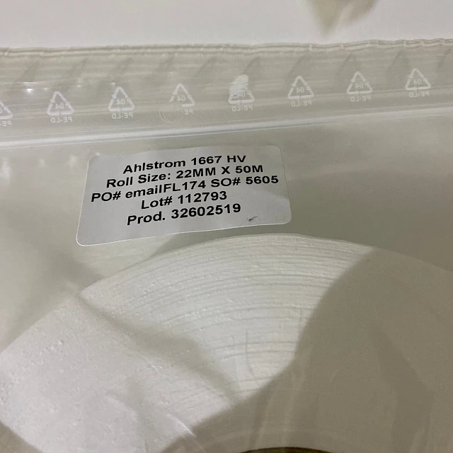 Ahlstrom 1667 hv roll bag label