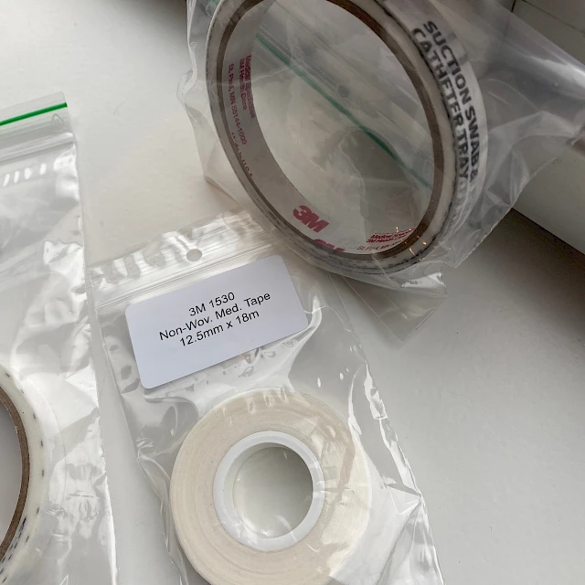 Bagged 3M medical tape and printed roll