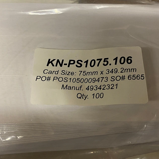 Bagged backing cards with KN ps1075 label