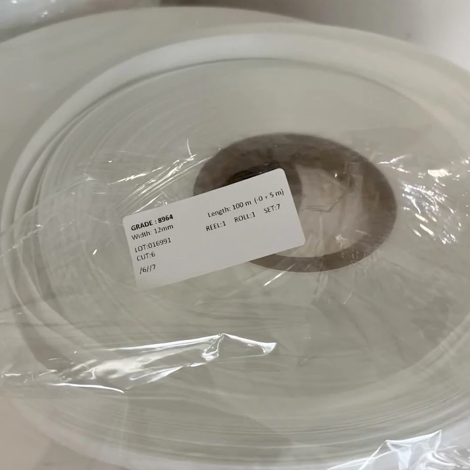 Bagged white pad roll with label