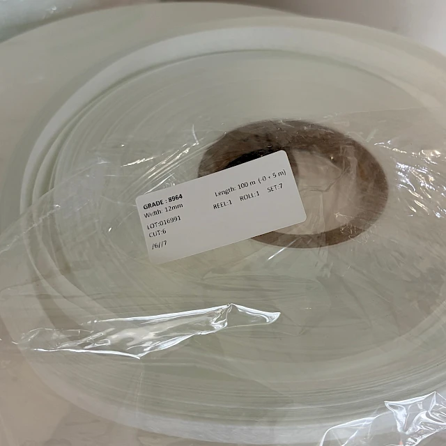 Bagged white pad roll with label