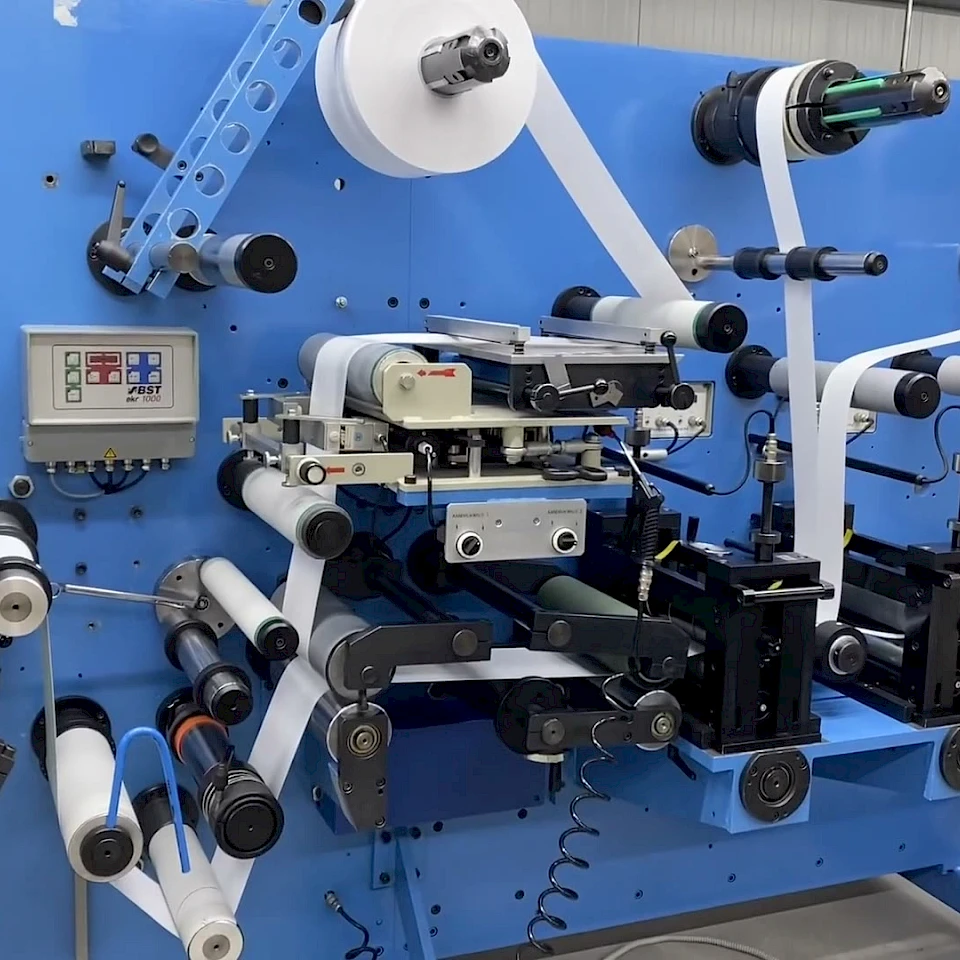 Blue rotary converting line web path