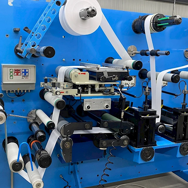 Blue rotary converting line web path