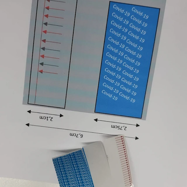 Blue strip dimension drawing glassine