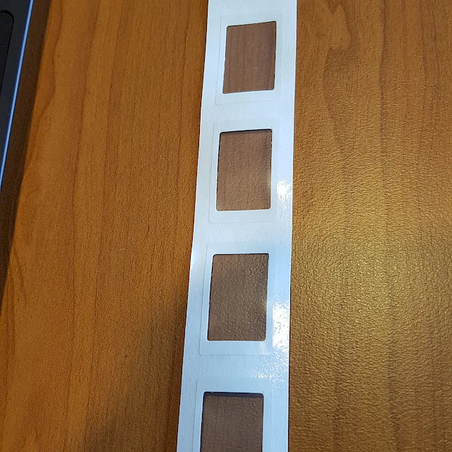 Die cut window strip on wood