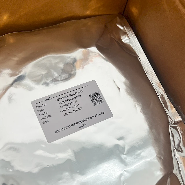 Foil bag of membrane in open carton