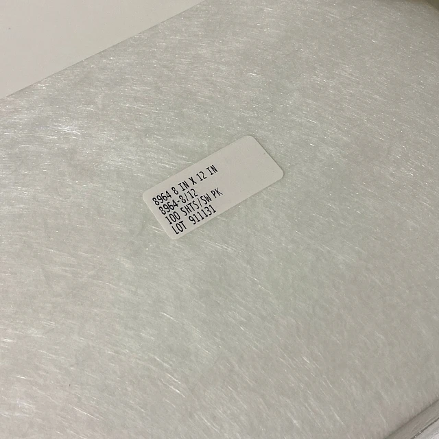 Glass fibre sheet pack label