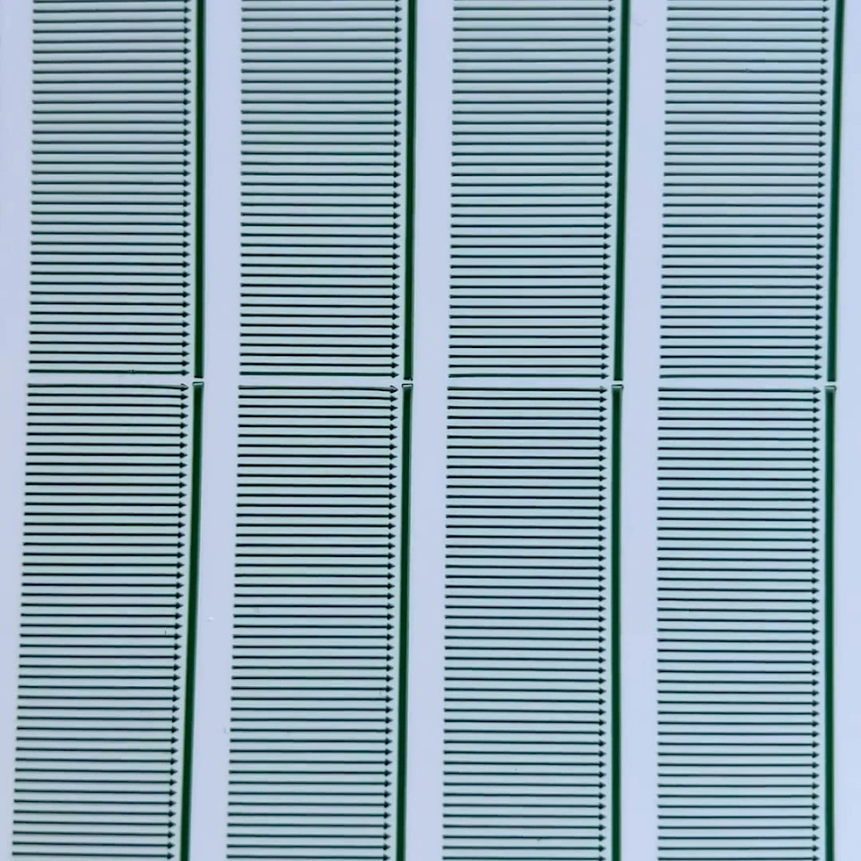 Green barcode pattern strips close up