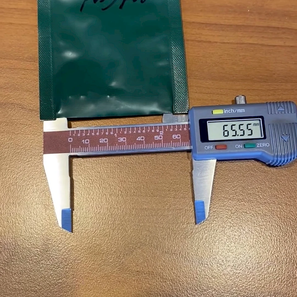 Green pouch marked not good caliper check