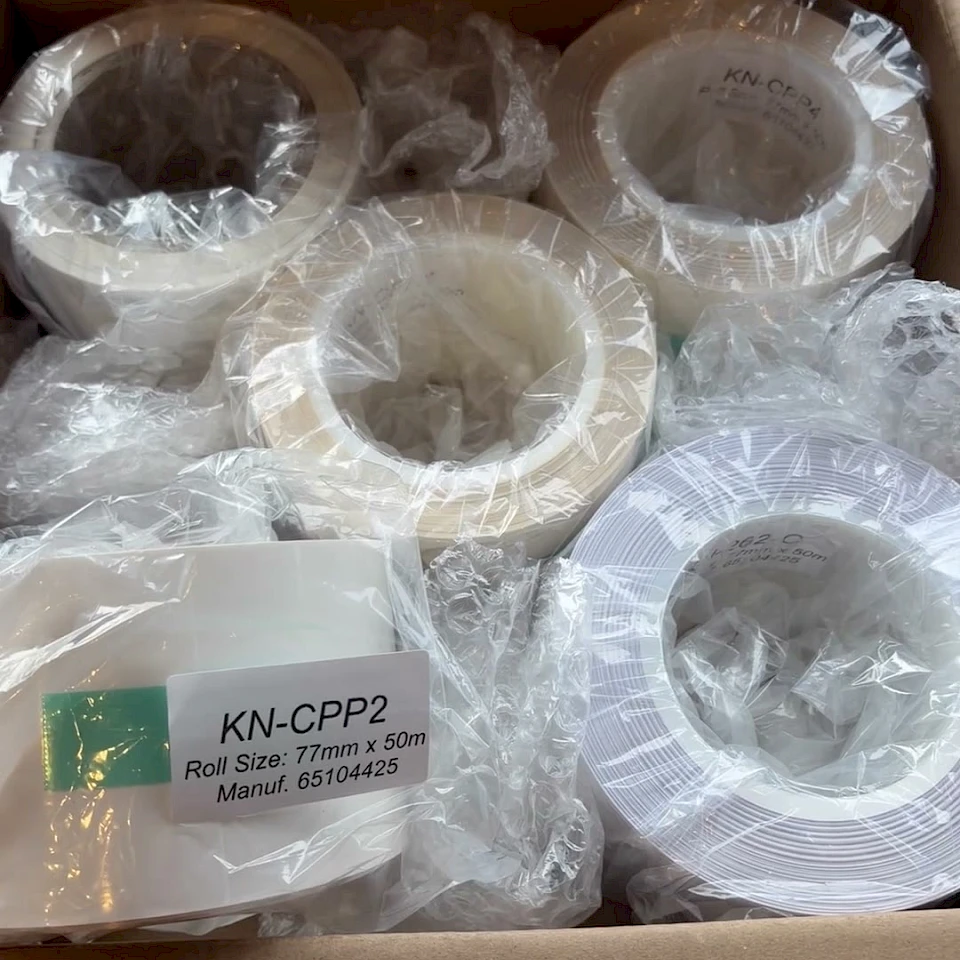 KN cpp2 tape rolls bagged in carton