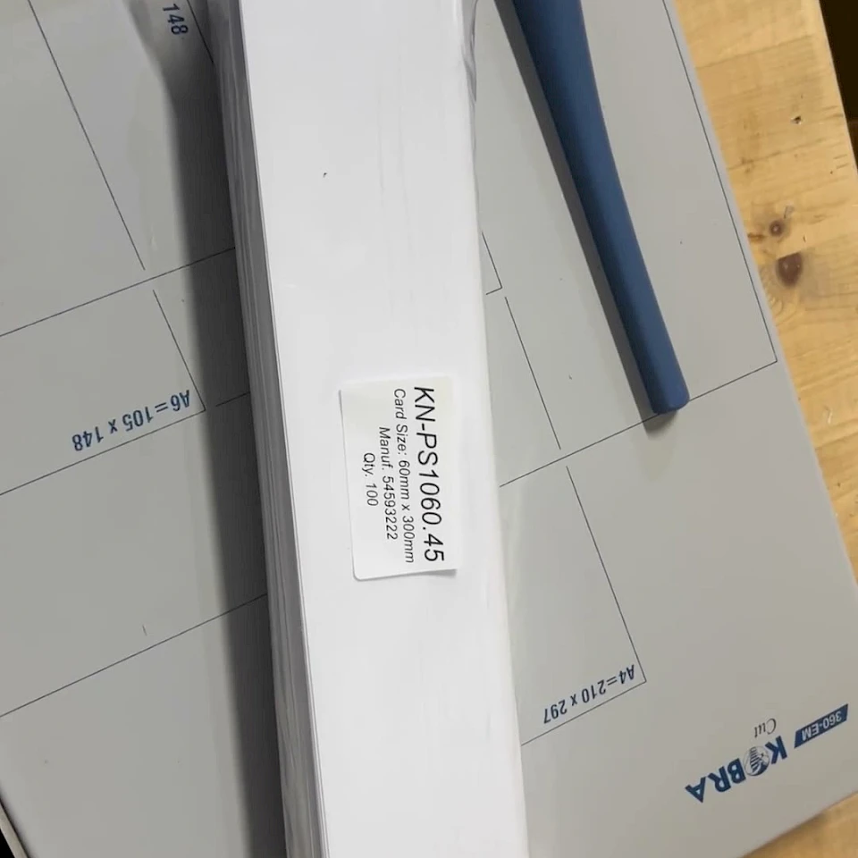 KN ps1060 card pack on paper guillotine
