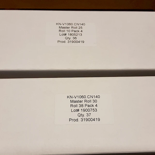 KN v1060 cn140 master roll boxes labels