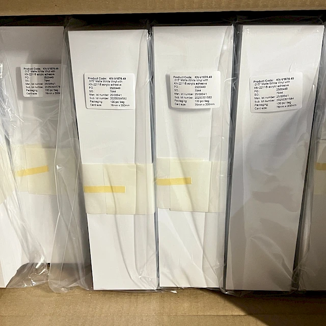 Labelled backing card bundles in carton
