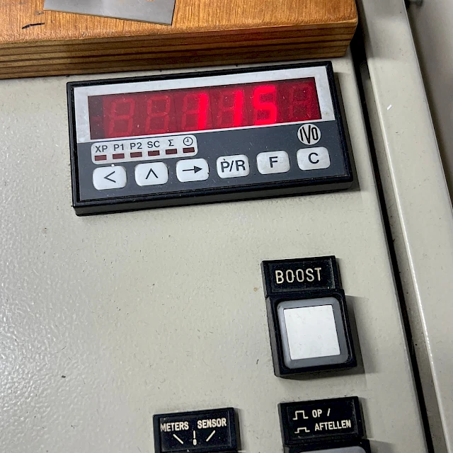 Machine control panel meter counter and buttons
