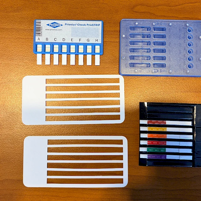 Multi strip test cassettes and card holders