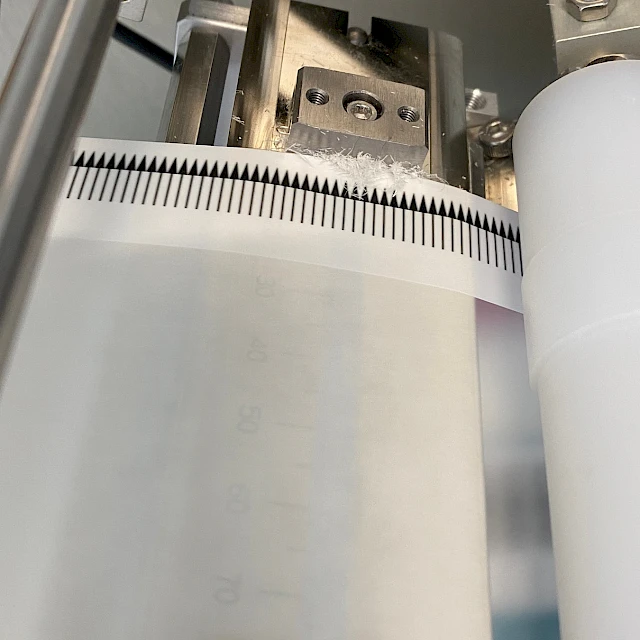 Printed web running through machine guide
