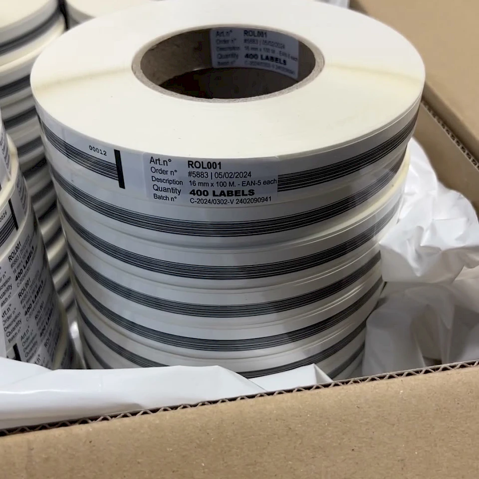 Rol001 label rolls packed in carton