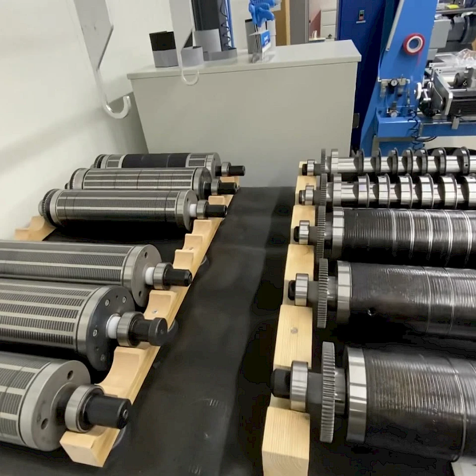 Rotary die cylinders on racks wide