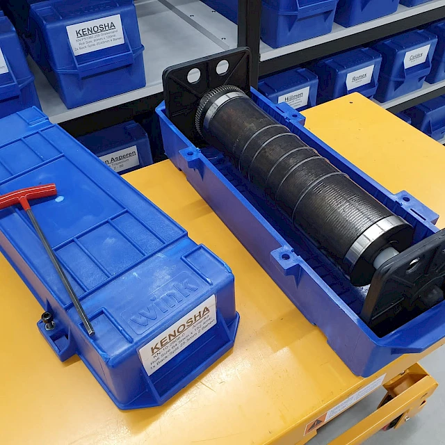 Rotary die in storage case kenosha bins