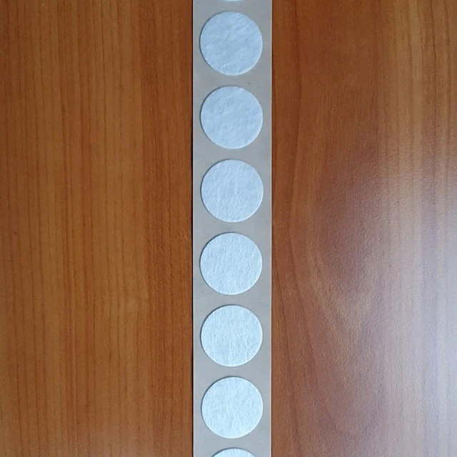 Round labels on liner strip