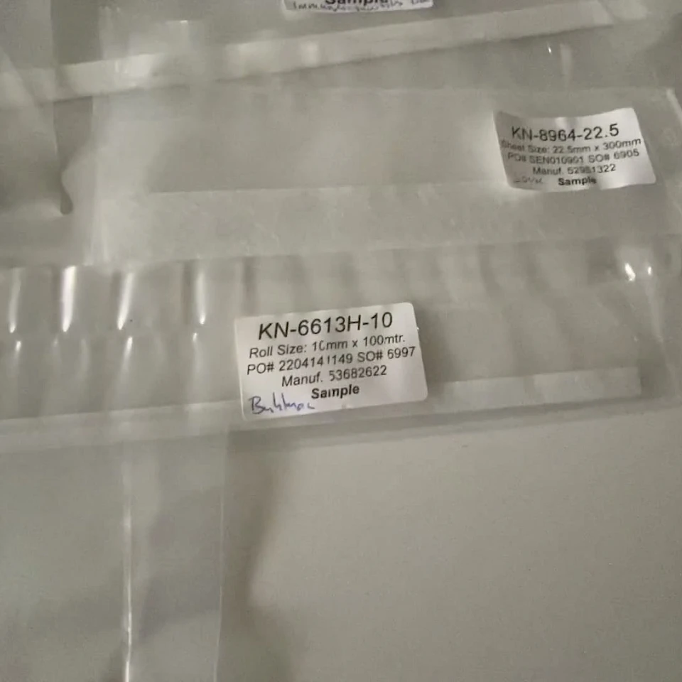Sample bags KN 6613h and KN 8964 labels
