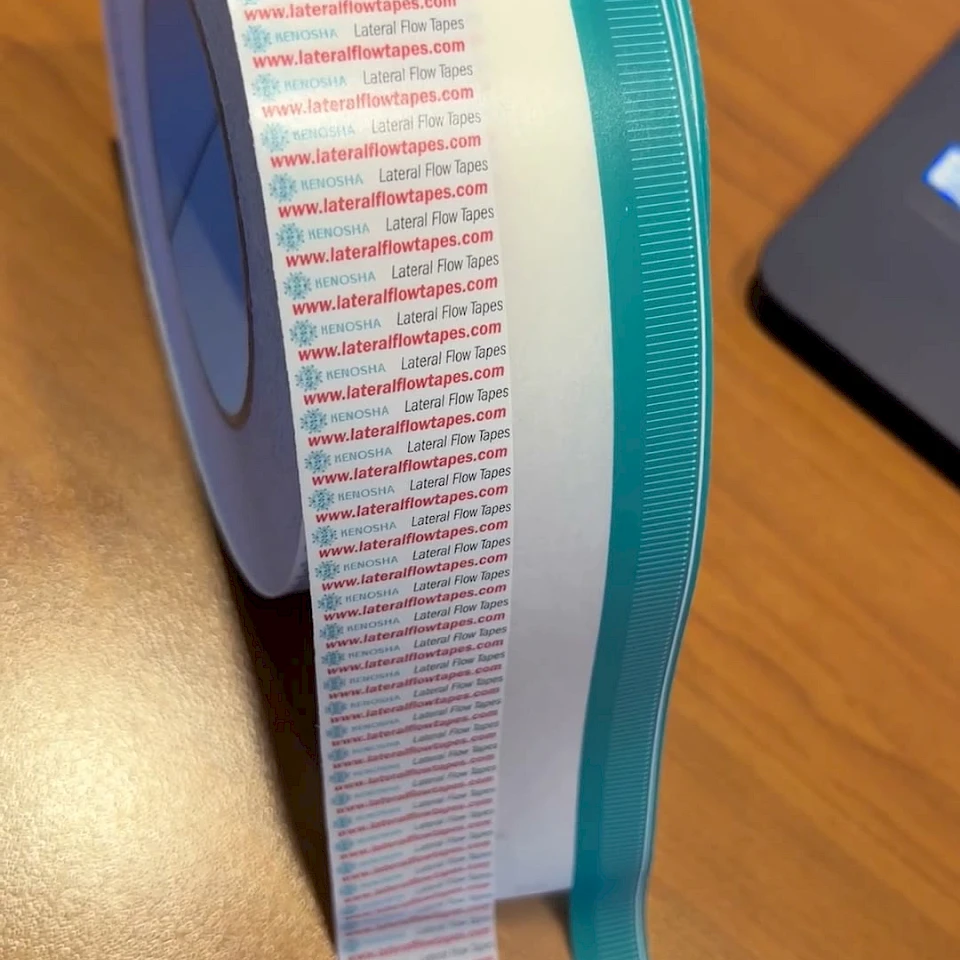 Teal kenosha lateral flow tapes printed roll