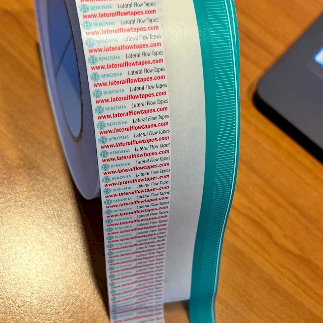 Teal kenosha lateral flow tapes printed roll