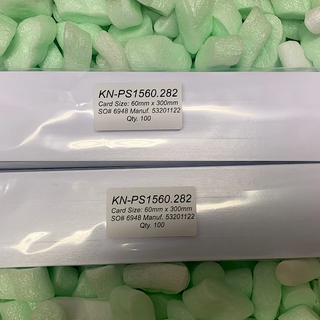 Two card bundles packed with peanut fill