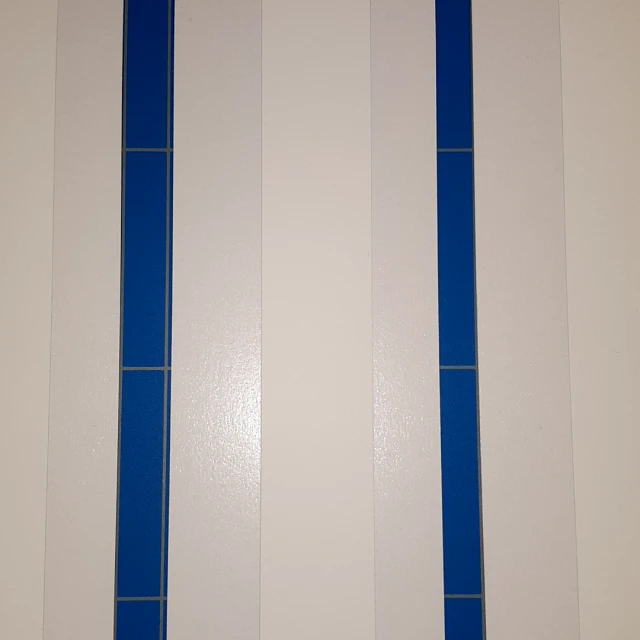 White card with blue gaps closeup