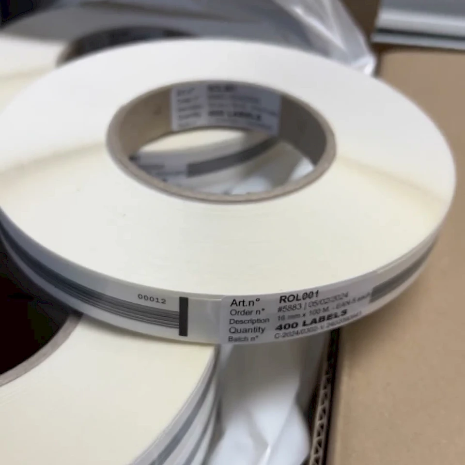 White label rolls in carton angle