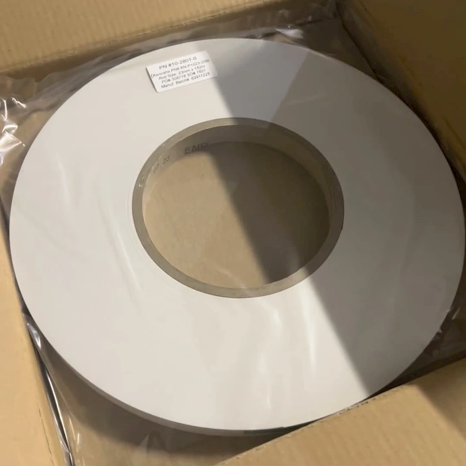 White material roll in open carton