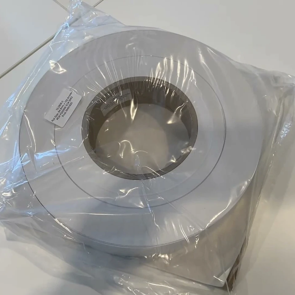 White material roll in plastic wrap