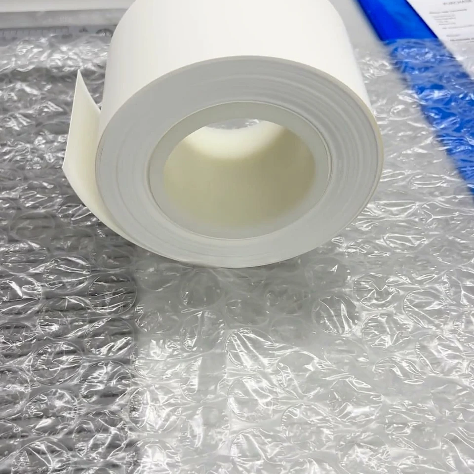 White material roll on bubble wrap