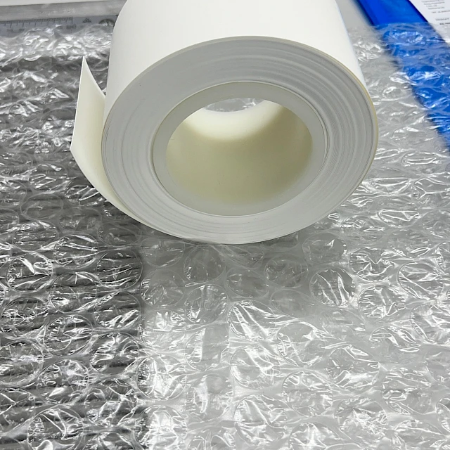 White material roll on bubble wrap