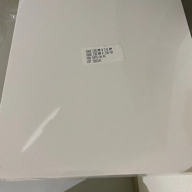 White sheet pack 1660 on shelf