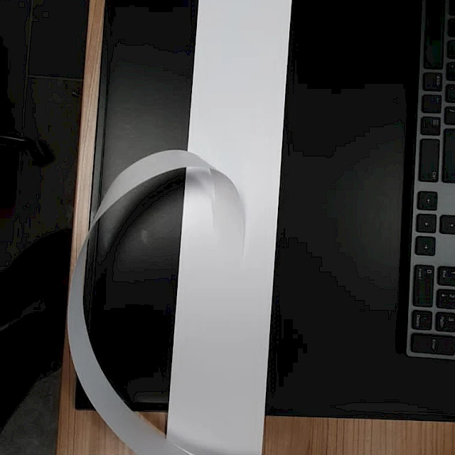 White strip on laptop desk
