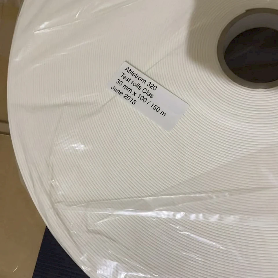 Wrapped filter roll with label