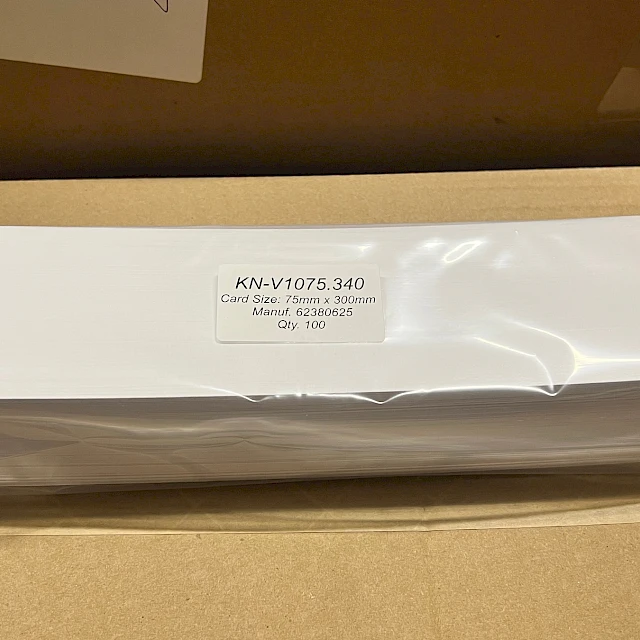 Wrapped KN v1075 card stack in box